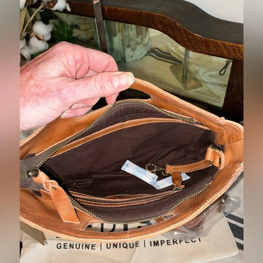 NWT Bed Stu Leather Keiki Crossbody Bag Handbag Nectar Lux Tan Rustic MSRP $235 - Picture 11 of 13